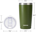 SUNWILL Travel Coffee Tumbler 20 oz, Insulated Mug - Image 3