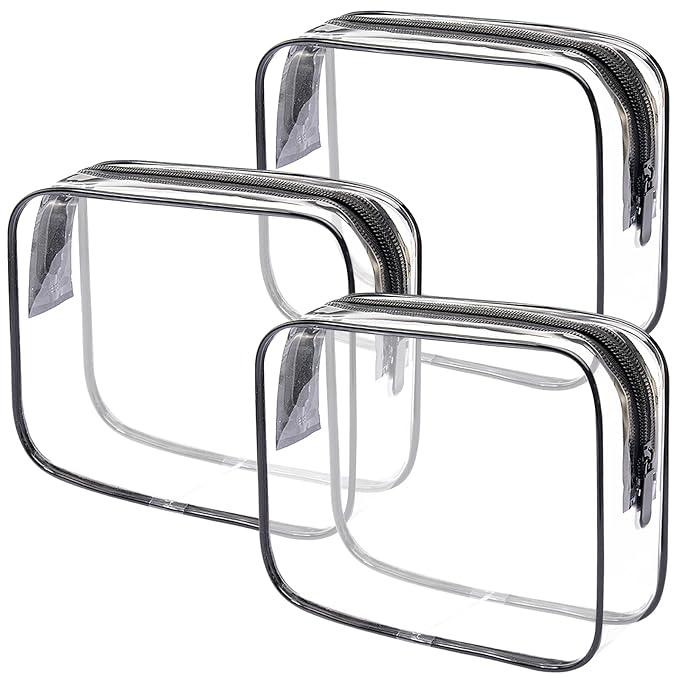 Lermende 2pcs Clear Toiletry Bag TSA Approved Travel Bag, Carry On by Lermende