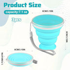 3 Pack Collapsible Cups for Traveling, Collapsible Travel Cup, Portable - Image 2