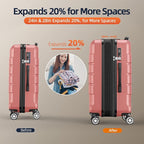 SHOWKOO Luggage Sets Expandable PC+ABS Durable Suitcase Sets Double Wheels TSA - Image 5