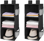 MAX Houser 3-Shelf Hanging Closet Organizers, Collapsible Closet Hanging Shelves by MAXHouser