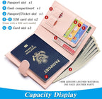 Passport Holder for Travel Women RFID Blocking Genuine Leather Passport Wallet - Image 2