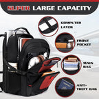 Large Travel Backpack, 50L Laptop Backpack - Image 3