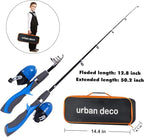 Urban Deco Kids Fishing Pole Set Portable Telescopic Kids Fishing Rod and Reel - Image 4