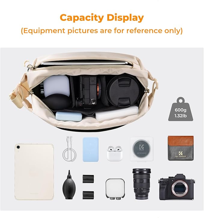 K&F Concept 2 in 1 Sling Bag Everyday Shoulder Bag & Multifunction Photography - Image 2
