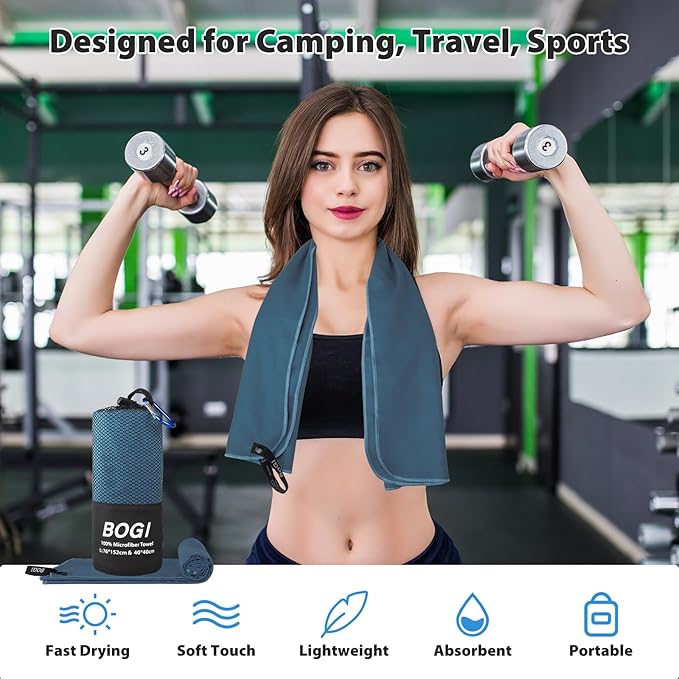 BOGI Microfiber Travel Sports Towel-Quick Dry Towel, Soft Lightweight - Image 6