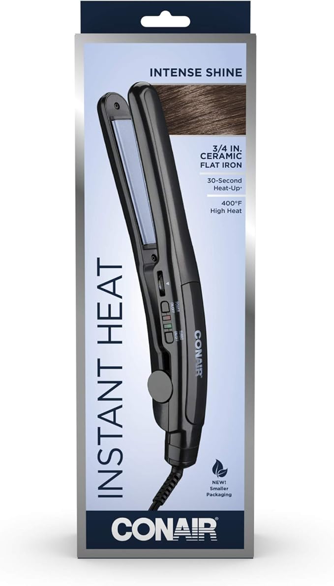 Conair Instant Heat Ceramic Flat Iron, 3/4-inch