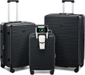 Hard Shell Suitcases Expandable Travel Luggage Sets 3 Piece, Carry on and Check by HanTrip