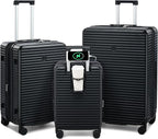 Hard Shell Suitcases Expandable Travel Luggage Sets 3 Piece, Carry on and Check by HanTrip