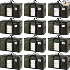 TAILI 12 Pack Green Extra Large Storage Bags, Heavy Duty Totes by TAILI