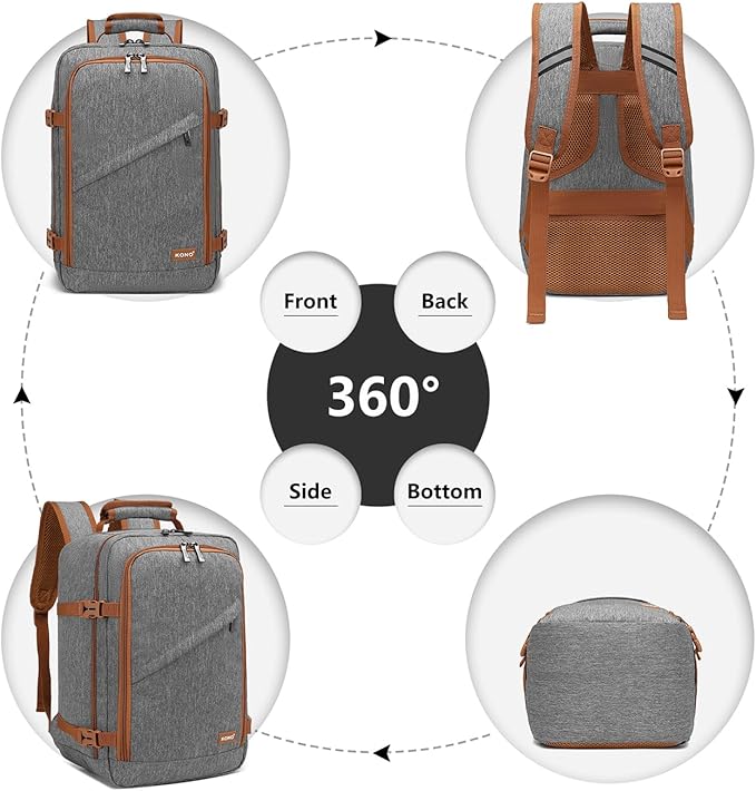 Kono Carry on Backpack, Waterproof Lightweight Daypack - Image 5