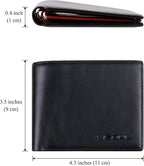 VISOUL Mens Bifold Wallet with 2 ID Windows and 2 Money Compartments, Genuine - Image 4
