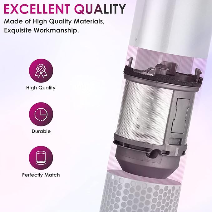 Inner Filter Compatible with Dyson Airwrap Hair Styler HS01 HS05 Models, Curling Iron Inner Strainer Hair Styler Filter Replacement Parts