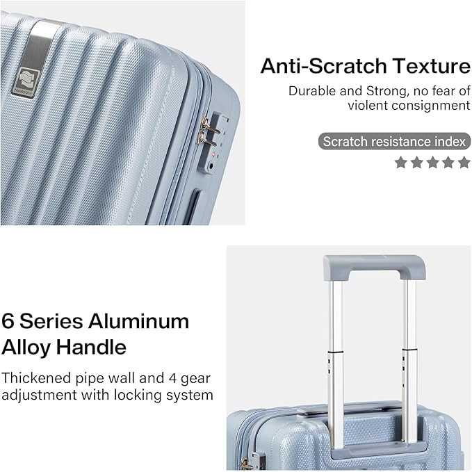 Hanke 24 Inch Expandable Checked Luggage Lightweight PC Hard Shell Luggage - Image 8