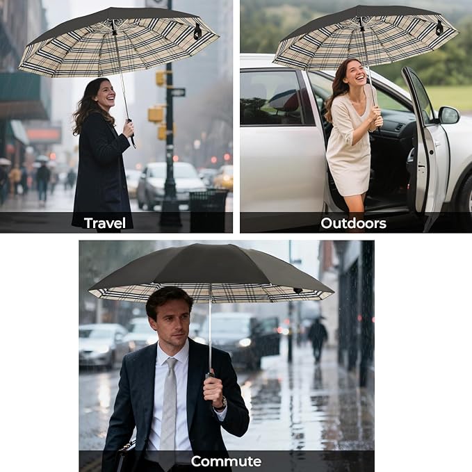LLanxiry Compact Travel Umbrella, Mini Windproof Umbrellas - Image 8