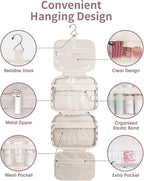 Narwey Hanging Toiletry Bag for Women Travel Makeup Bag Organizer Toiletries - Image 3