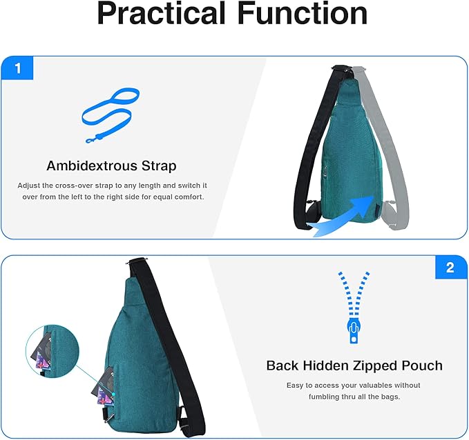 WATERFLY Small Crossbody Sling Backpack Anti Theft Backpack - Image 4