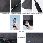 Folding Umbrella Anti-UV Compact Durable Folding Umbrella Auto Open Close - Image 8