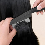Dandruff Comb Fine Tooth Scalp Detox Comb Lice for Women, Men & Kids Stainless Steel Scalp Detoxing, Sweep & Massage Hair Brush Tool for Hair Care (Black+Orange)
