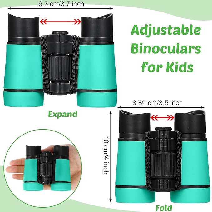 Hiboom 8 Set Kids Binoculars Bulk Shockproof Folding Children Mini Compact - Image 2