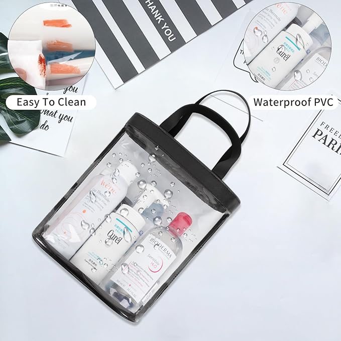 Travel Toiletry Bag, Large Transparent Makeup Bag, Waterproof Clear Tote Bag - Image 4