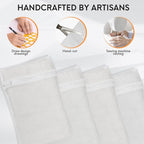 4 Piece White Small, Durable Organic Cotton Mesh Laundry Bag - Image 3