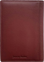 Personalized Monogrammed Merlot Leather RFID Passport Wallet - Image 6