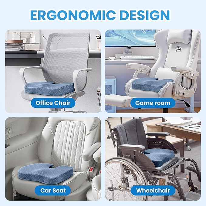 TushGuard Office/Car Seat Cushion, Non-Slip Sciatica & Back Coccyx Tailbone - Image 5
