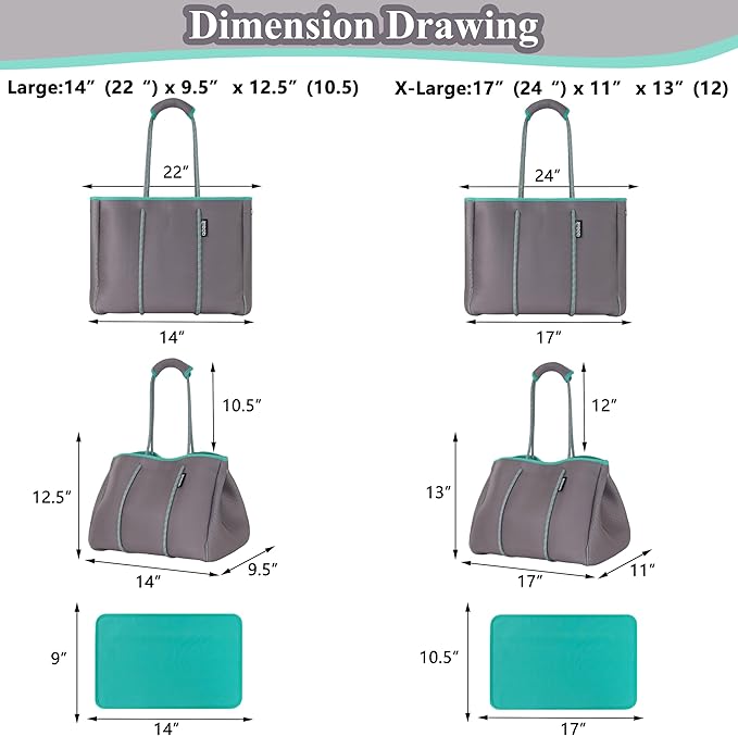 QOGiR Neoprene Multipurpose Beach Bag Tote - Image 6