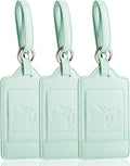 Teskyer Luggage Tags, 3 Pack Premium PU Leather Luggage Tags by TESKYER