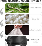 100% Mulberry Silk Sleep Mask, Ultra-Soft Light Blocking Eye Cover - Image 3
