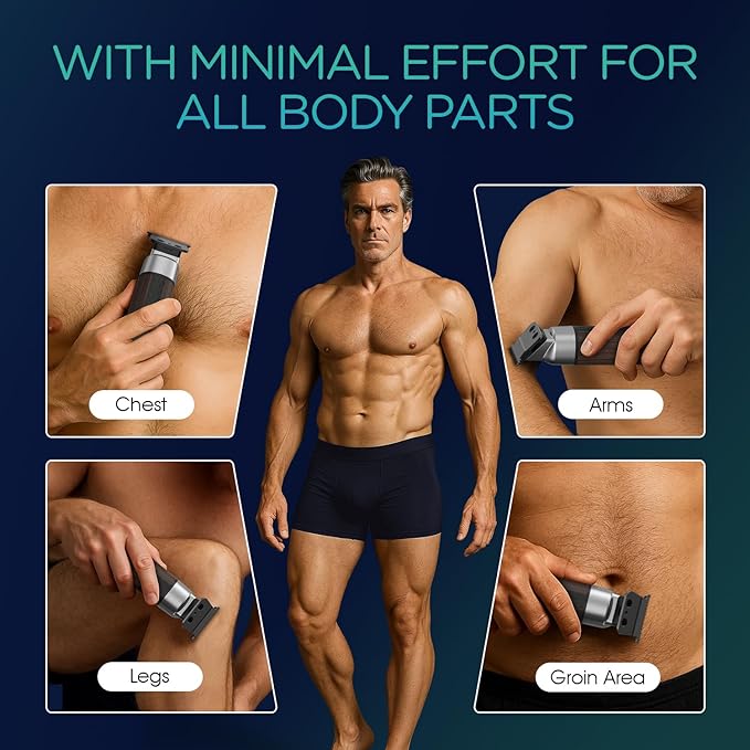 VOYOR Body Hair Trimmer for Men, Electric Razor, Versatile Groin & Body Trimmer - Image 5