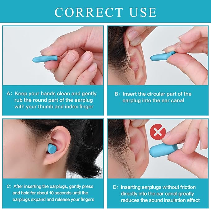 30Pair Soft Foam EarPlugs, 32dB Disposable Sound Blocking Noise Cancelling Ear - Image 2