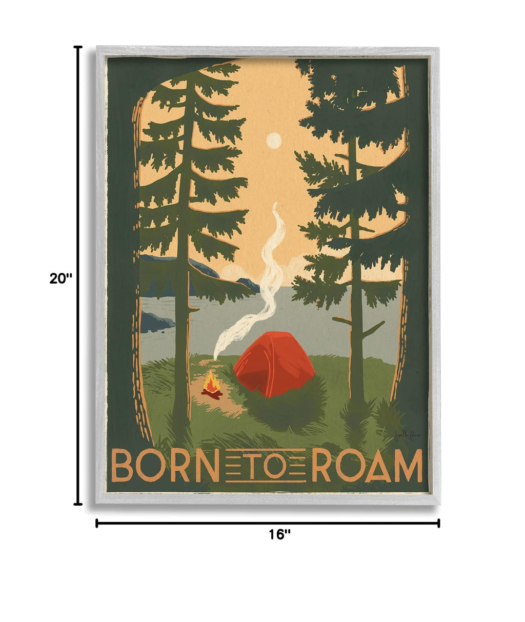 Born to Roam Phrase Rustic Forest Camping Tent'