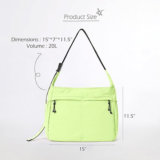 ODODOS 20L Crossbody Tote Bag Large Capacity Lightweight Hobo Shoulder Sling - Image 6