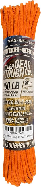 TOUGH-GRID 750 Paracord Rope Nylon Parachute Cord, Made in USA Survival Kit - Image 4