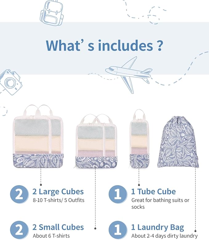 Narwey 6 Set Compression Packing Cubes - Image 3