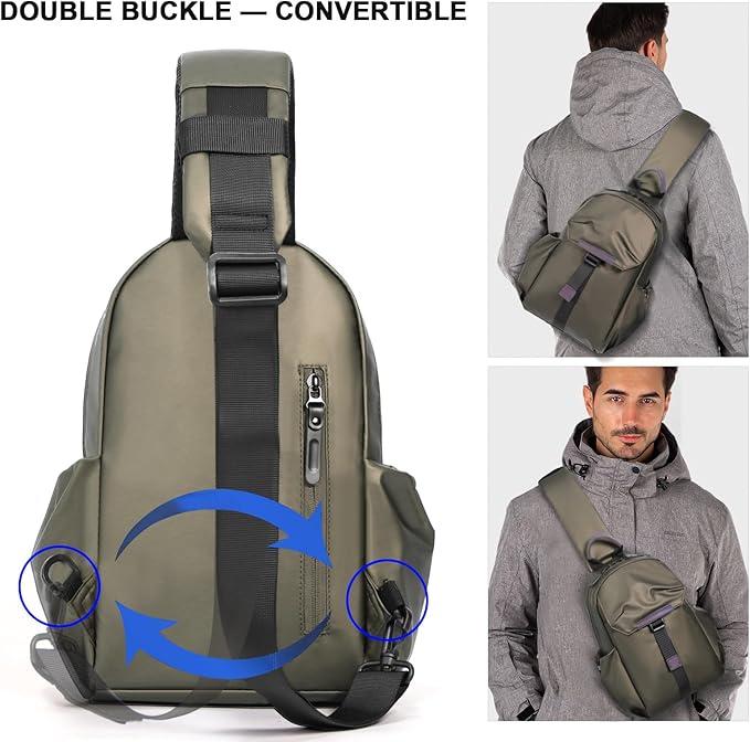Crossbody Messenger Bag for Women Men Travel Backpack Convertibale Sling Bag - Image 3