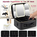 Mid-Size Makeup Bag with LED 1X5X10X20X30X Magnifying Mirror and Travel Makeup - Image 6