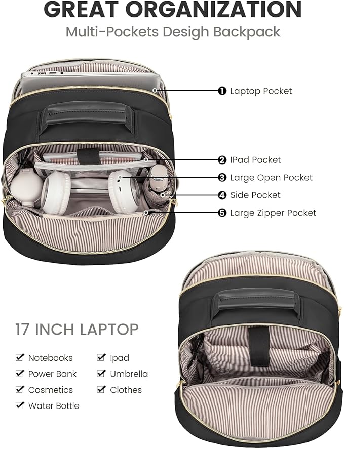 LOVEVOOK Laptop Backpack for Women, Travel Computer Work Bags - Image 3