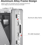 feilario 20in Aluminium Frame PC Hard Shell Spinner Wheels Luggage, Built-In - Image 2