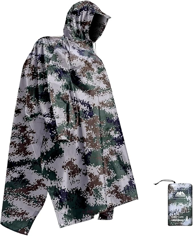 longsinger Hooded Rain Poncho for Adult by LONGSINGER