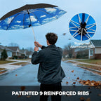 LLanxiry Compact Travel Umbrella, Mini Windproof Umbrellas - Image 3