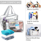 APREUTY Clear Makeup Bags, TSA Approved 6Pcs Cosmetic Makeup Bags Set Clear PVC - Image 2
