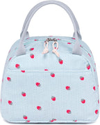 Bluboon Lunch Bag for Women Men Cute Corduroy Lunch Tote Bags Reusable - Image 9