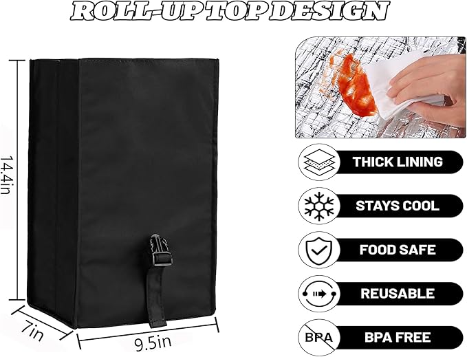 Insulated Foldable Lunch Bag- Lightweight Portable - Image 4