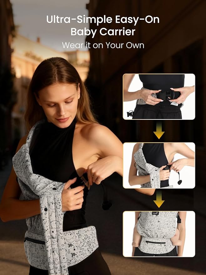 GROWNSY Baby Carrier Newborns to Toddlers, Ergonomic Baby Toddler Carrier Wraps - Image 7