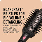 BOLDIFY Professional Blow Dry Brush - for Silky Shiny Curls, Waves, or Straightener - BoarCraft™ Charcoal Infused Hair Dryer Brush w/Volumtech™, Anti Frizz Advanced ION Generator Technology