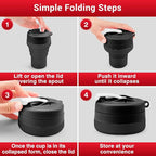 Collapsible Protein Shaker & Water Bottle Food-Grade, Leakproof Lid 600mL/20oz - Image 4