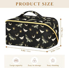 Makeup Organizer Bag, Death Moth Butterfly Travel Makeup Bags Makeup Vanity Case Large Capacity Rhombus Cosmetic Toiletry Bag for Girl Women Ladies